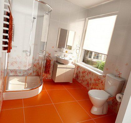 baño naranja
